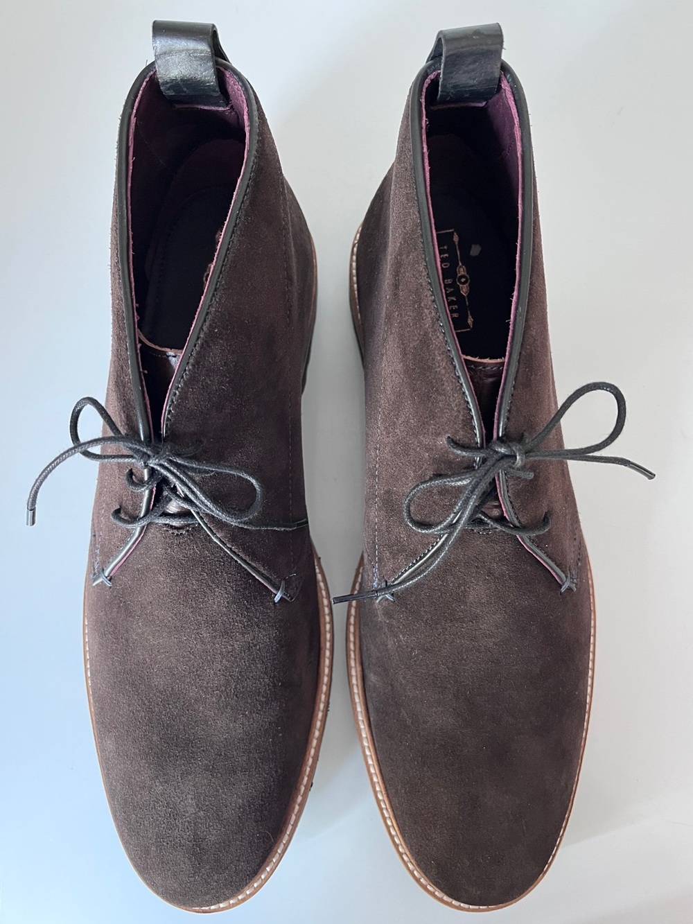 Ted Baker London Brown Suede Chukka Boots Lug Sole NWOT US 10 - Picture 3 of 8